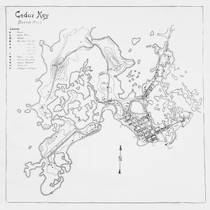 Mapa de Cedar Key, Flórida, de 1900