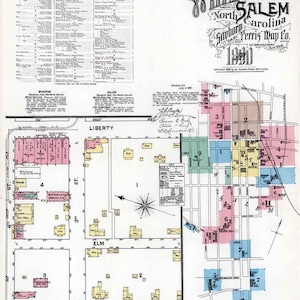 1890 Map of Winston Salem North Carolina