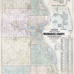 1893 Map of Milwaukee County Wisconsin