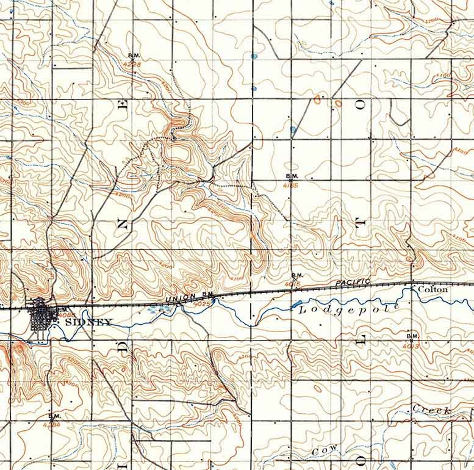 1899 Topo Map of Sidney Nebraska Courthouse Rock Etsy