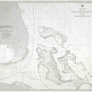 Carte nautique de 1863 de Mosquito Inlet à Key West en Floride