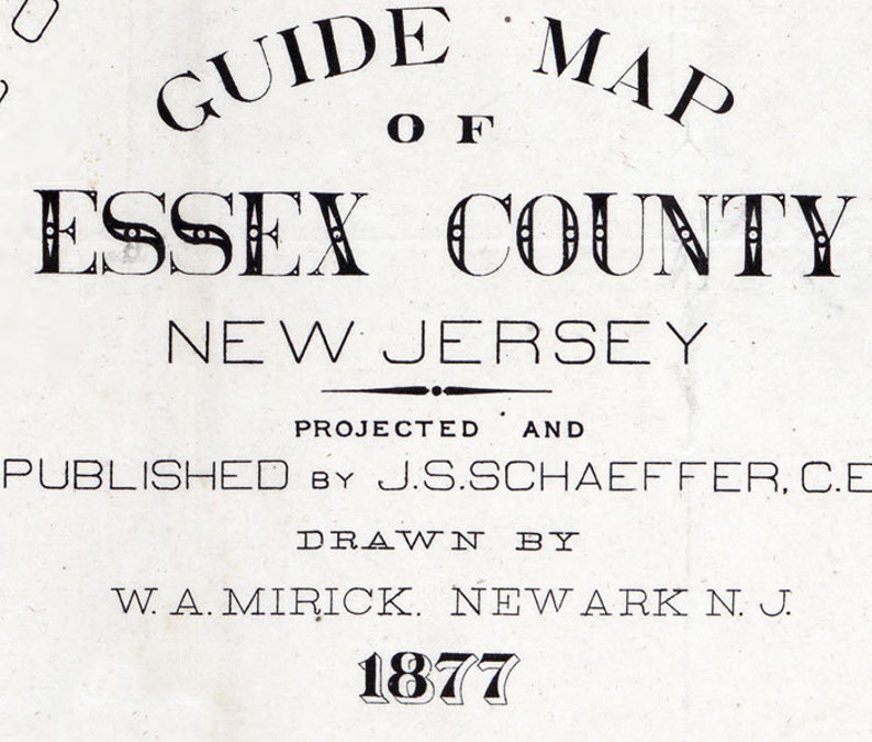 1877 Map of Essex County New Jersey Caldwell Etsy