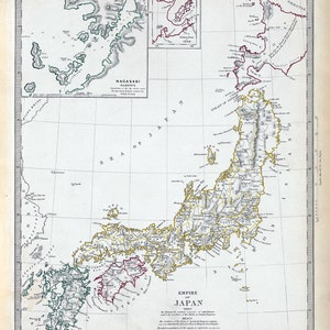 1844 Mapa del Imperio de Japón