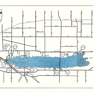 1960 Map of Mosquito Lake Trumbull County Ohio