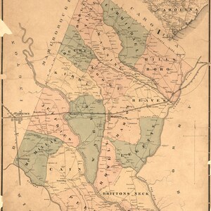 Carte de 1882 des noms de famille du comté de Marion en Caroline du Sud