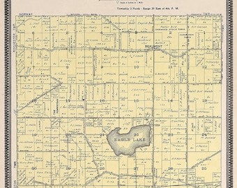 1908-Karte von Dover Township Racine County Wisconsin