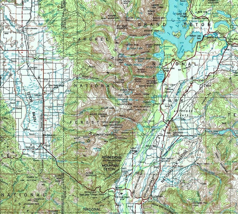 Alternate 1955 Topographic Map of Driggs Idaho