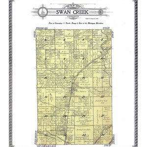 1916-Karte von Swan Creek Township Saginaw Countykusium