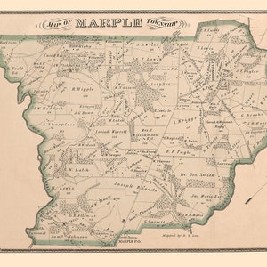 1875 Map of Marple Township Delaware County Pennsylvania