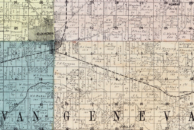 1900 Map of Walworth County Wisconsin Etsy