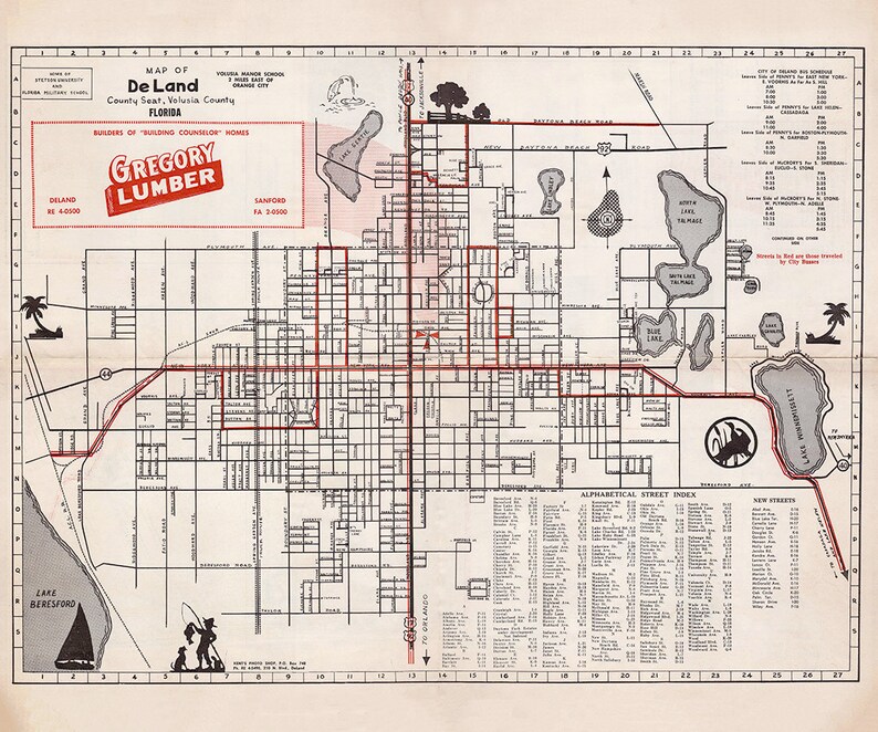 1950s Map of Deland Volusia County - Il 794xN.1575028385 Mu1m where is deland florida on a map