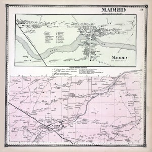 1865-Karte von Madrid Township St.Lawrity County New York
