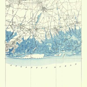 1897 Topo Map of Hempstead New York Freeport
