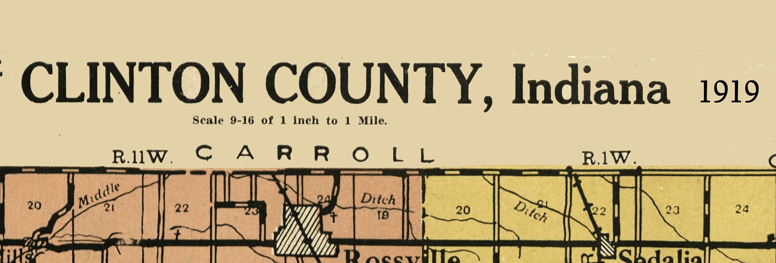 1919 Map of Clinton County Indiana - Etsy
