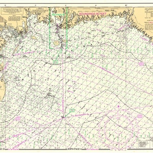 Zeekaartkaart uit 1996 van Apalachee Bay, Florida