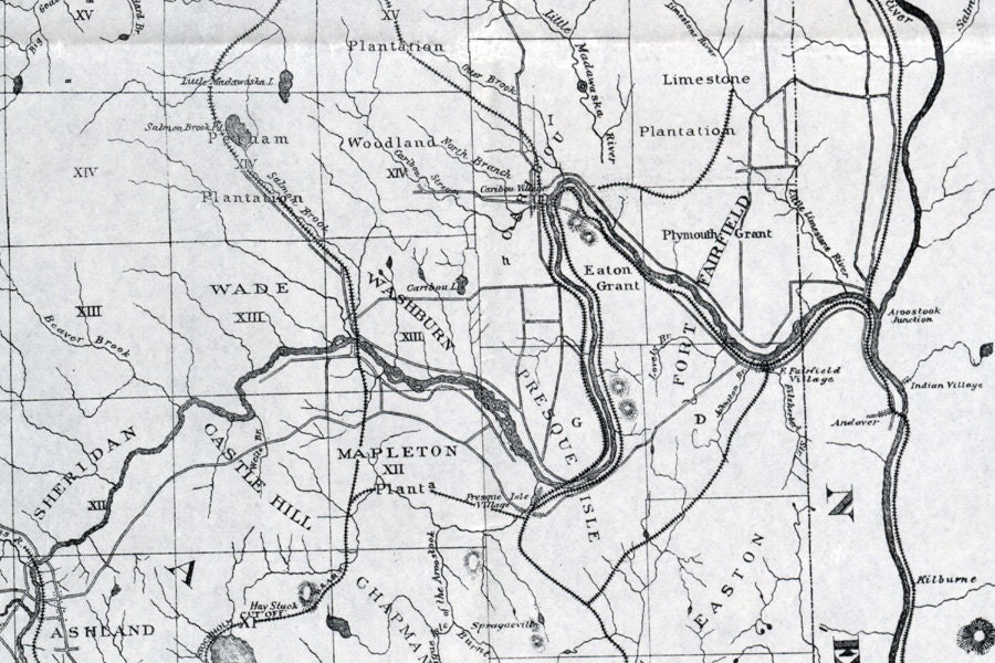 1899 Map of Northern Maine Farms Plantations Etsy