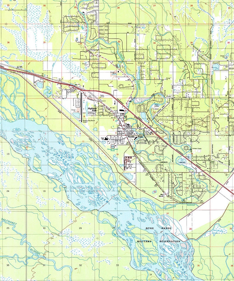 1992 Map of North Pole Alaska Etsy