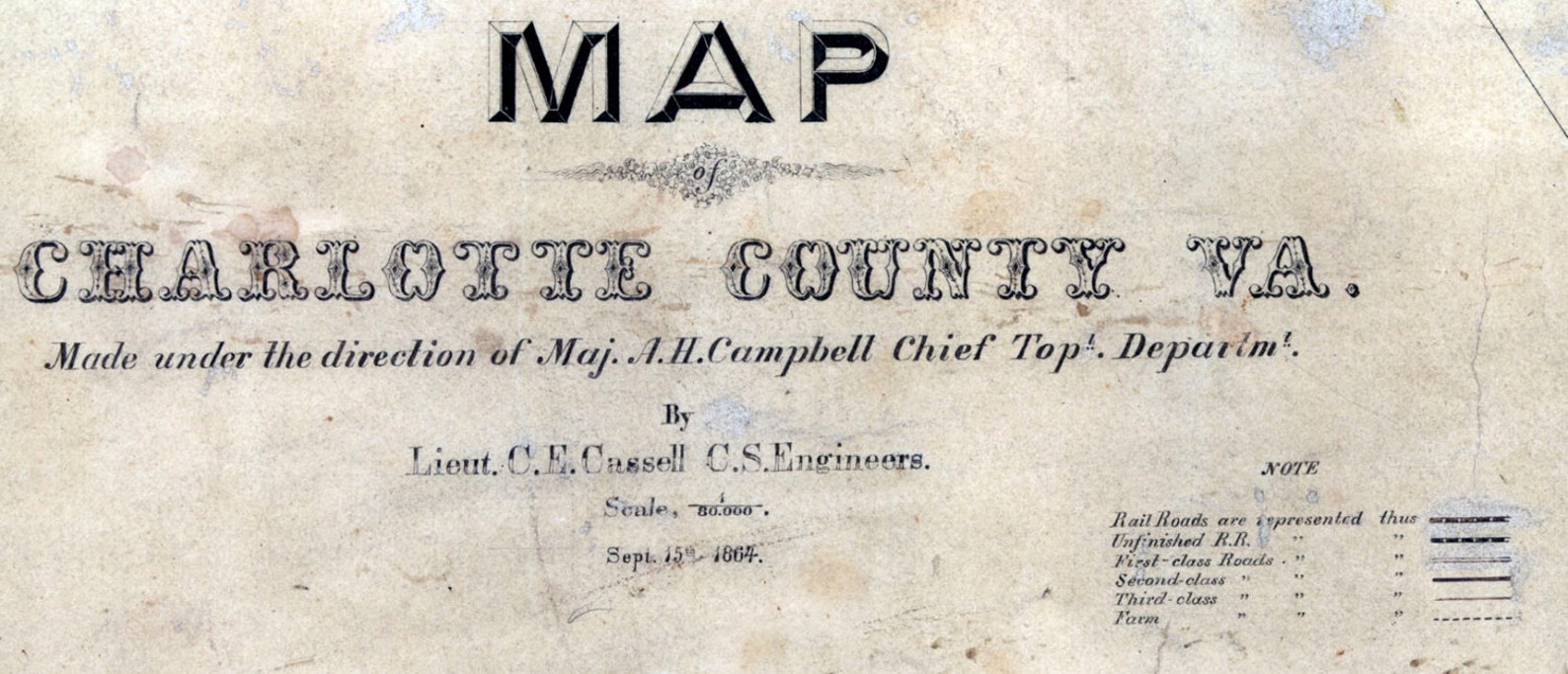 1864 Map of Charlotte County Virginia Family Names Genealogy Etsy
