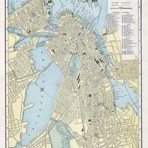1899 Map of Boston Massachusetts