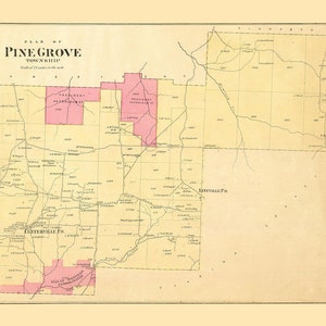 1865-Karte der Ölregion Pine Grove Township im Venango County in Pennsylvania