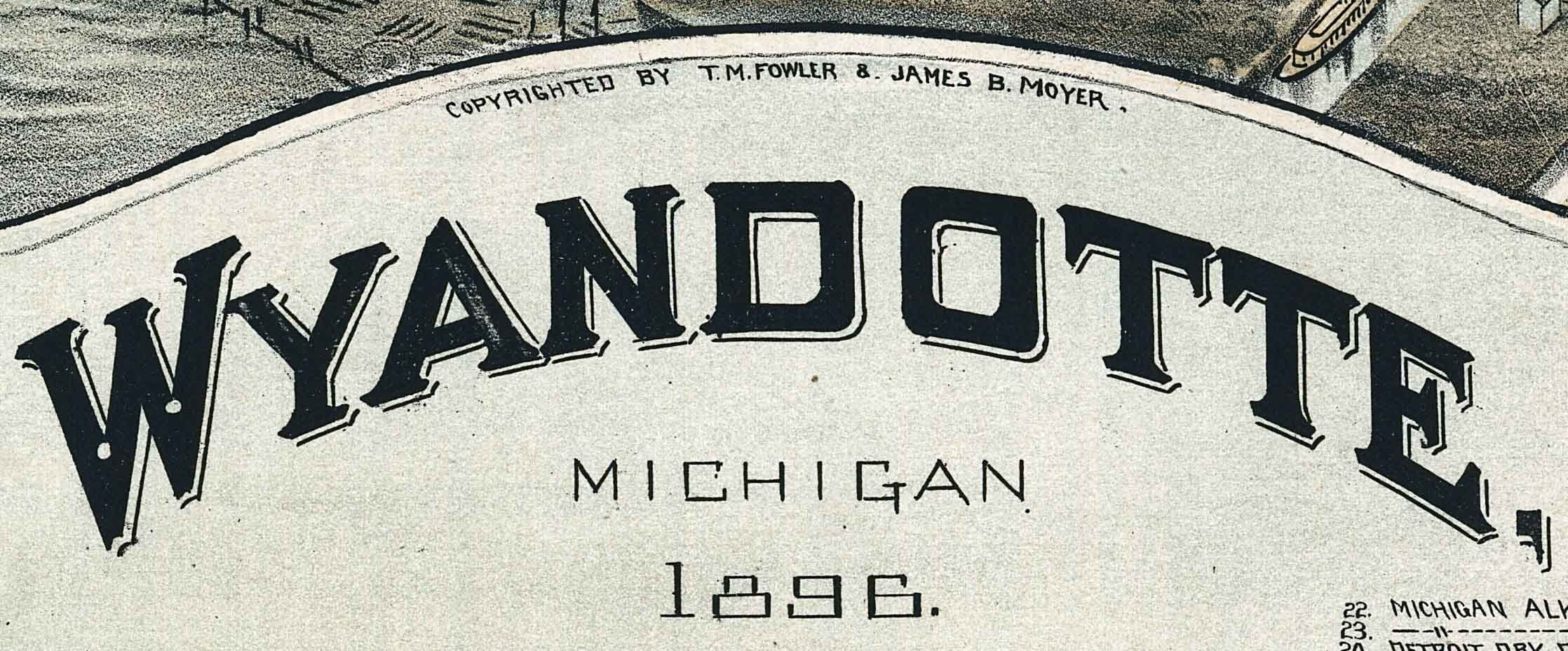 1896 Panoramic Map of Wyandotte Michigan Etsy