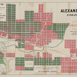 1893 Map of Alexandria Indiana