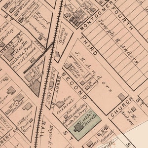 1871 Map of North Wales Montgomery County Pennsylvania - Etsy