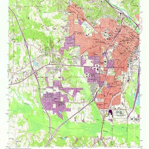 1956 Topo Map of Macon West Georgia Quadrangle