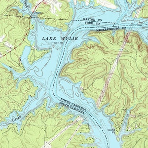 1973 Map of Lake Wylie South Carolina - Etsy