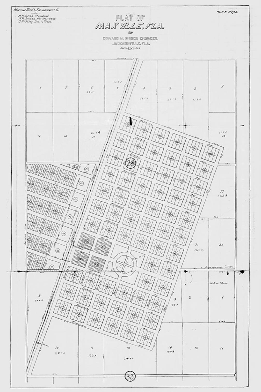 1911 Map of Maxville Florida Jacksonville Etsy