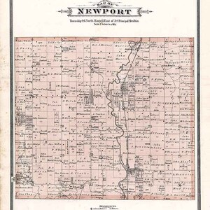 1885 Map of Newport Township Lake County Illinois
