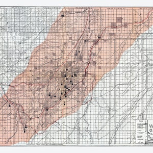 Carte des champs de pétrole du comté d'Uinta, Wyoming, 1903