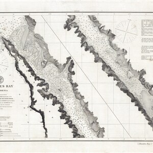 Carta nautica del 1878 della baia di Tomales in California