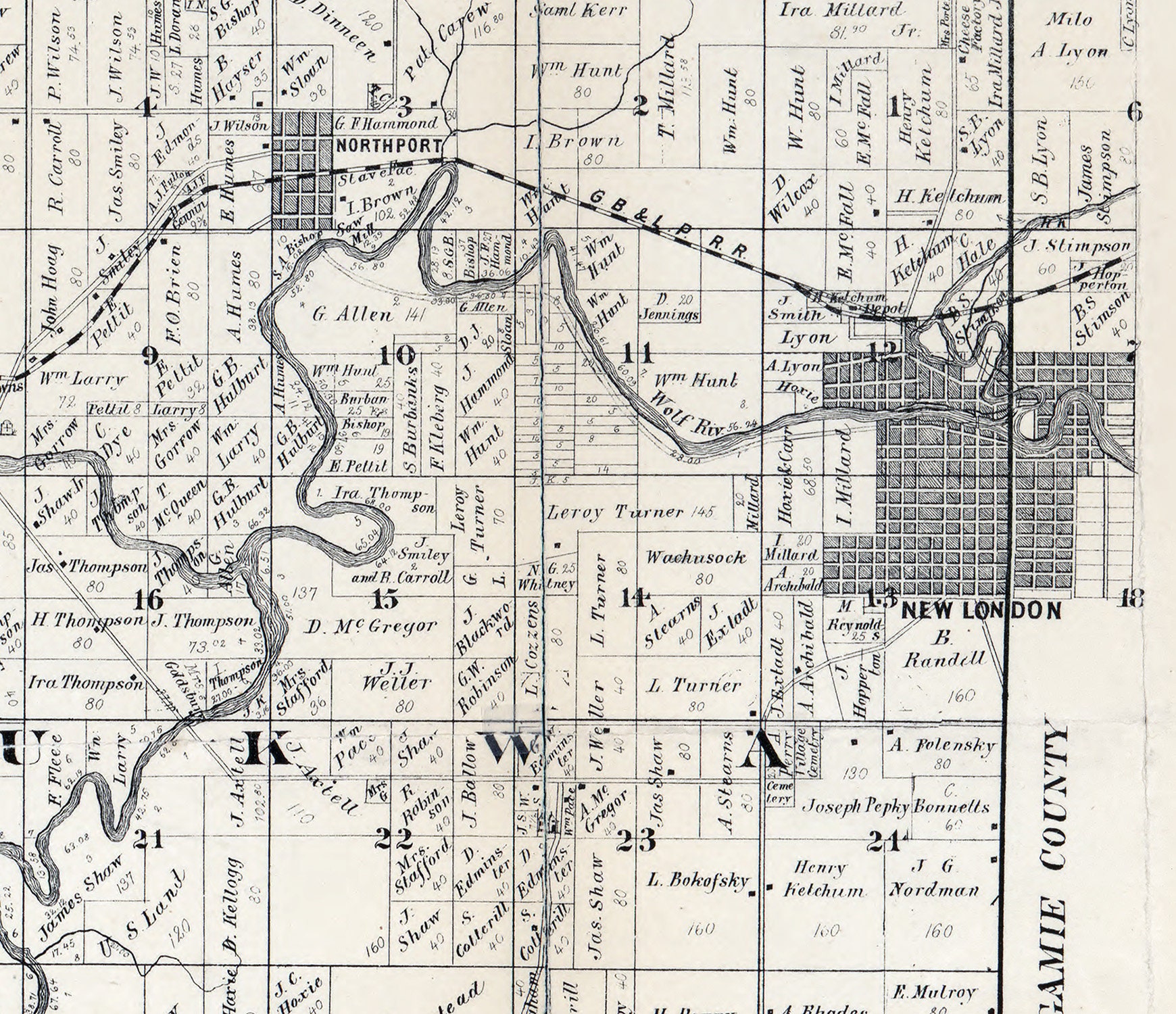 Waupaca County Plat Map 1874 Map Of Waupaca County Wisconsin - Etsy Canada