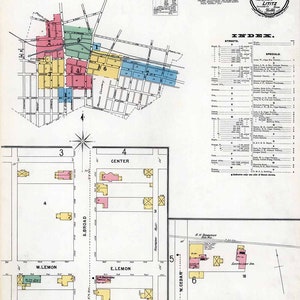 1898 Town Map of Lititz Lancaster County Pennsylvania