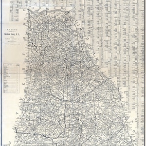 1886 Carte du comté de Cleveland en Caroline du Nord