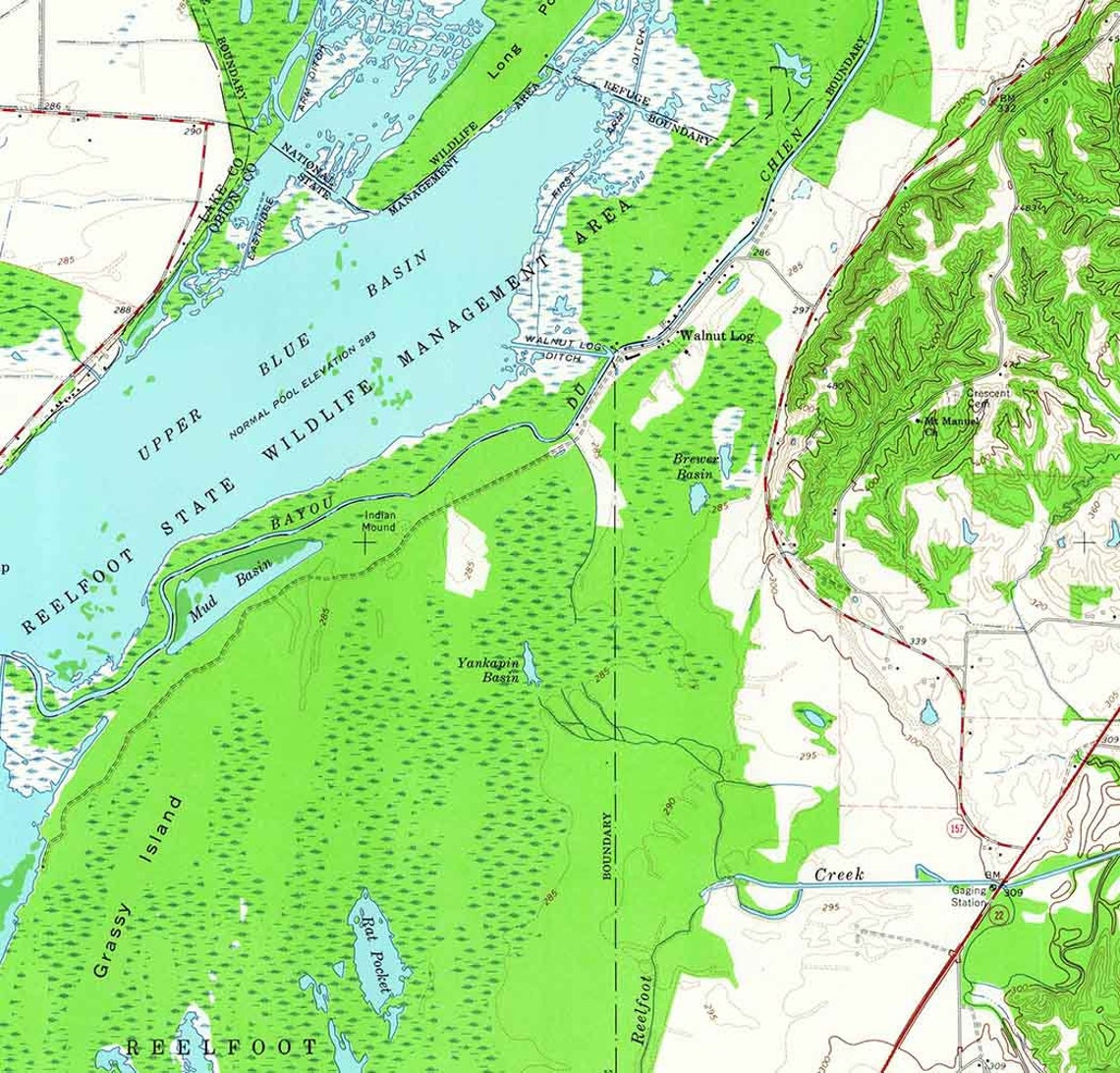 1964 Topo Map of Samburg Tennessee Reelfoot Wildlife Etsy