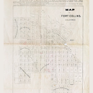 1887 Map of Fort Collins Colorado