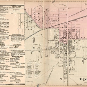 1877 Map of Winchester Clark County Kentucky