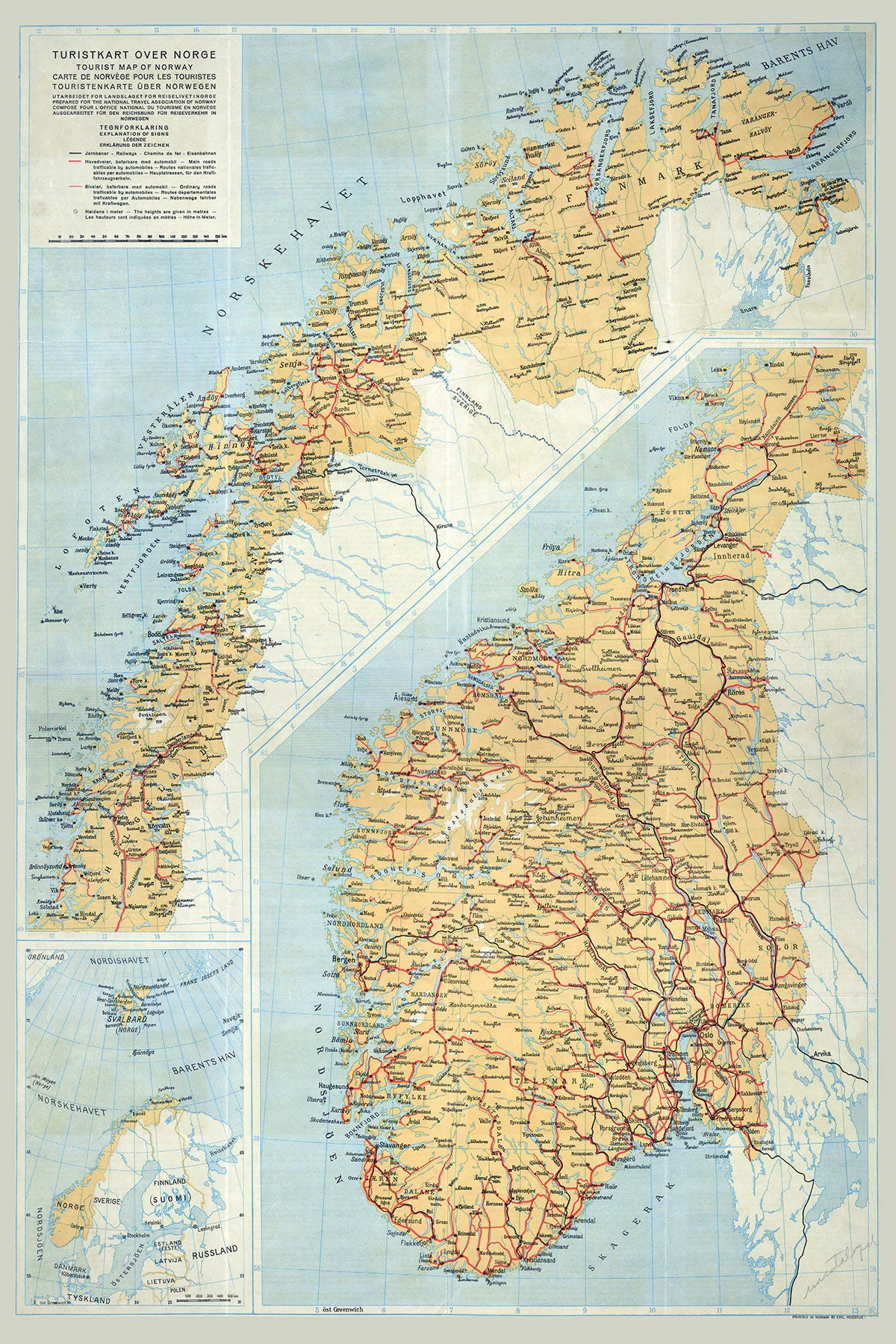 1920-map-of-norway-etsy for Free Printable Map Of Norway 1920 Map of Norway - Etsy for Free Printable Map Of Norway
