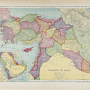 1910 Karte der Türkei in Asien