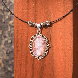 Iridescent Ethereal Abstract Painting Pendant