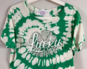 Lucky Upcycled Bleach Dyed T-shirt