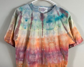 Rainbow Trails Upcycled Ice Dyed T-shirt