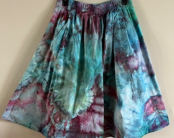 Acid Fairy Upcycled Ice Dyed Flowy Skirt