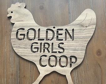 Wood Farm Hen Chicken Chick Coop Gift Sign Plaque