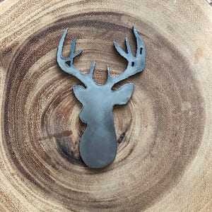 Handmade Rustic Recycled Wood Metal Buck Deer Ornament