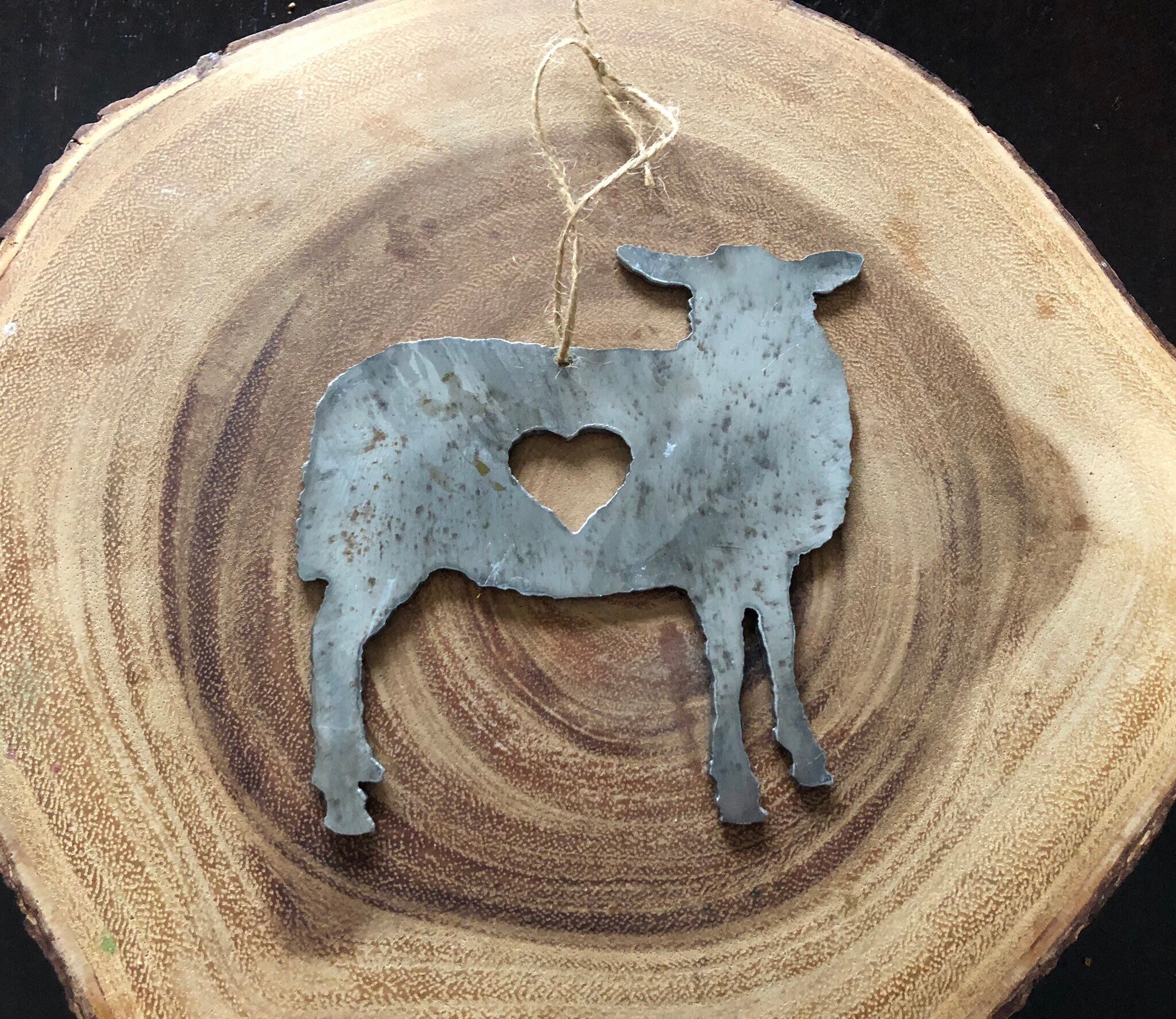 Rustic Recycled Steel Metal Sheep Lamb Goat Christmas Ornament Etsy UK