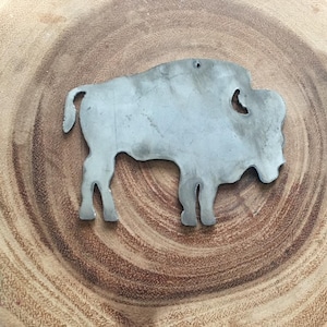 Handmade Wood Bison Buffalo Christmas Holiday Ornament