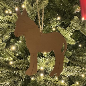 Cadeau des Fêtes Ornement d&#39;âne en bois